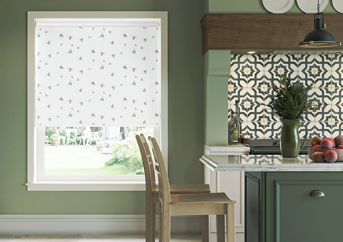 Bumble Bees, Wing Green - Twist&Fit Roller Blind - Image 3